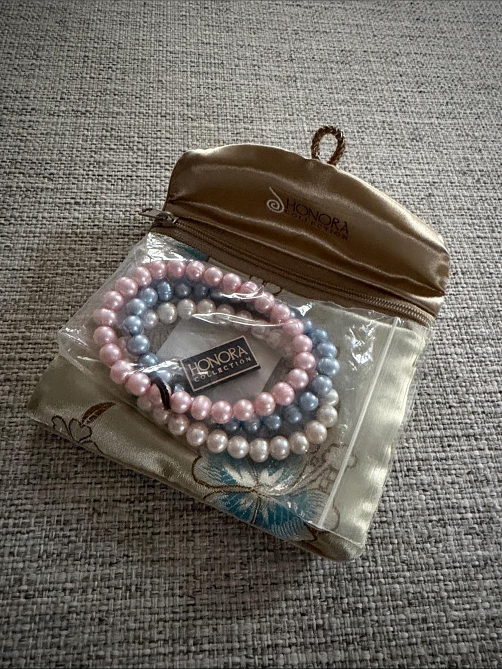 Honora White, Pink & Blue Pearl Stretch Bracelet Set